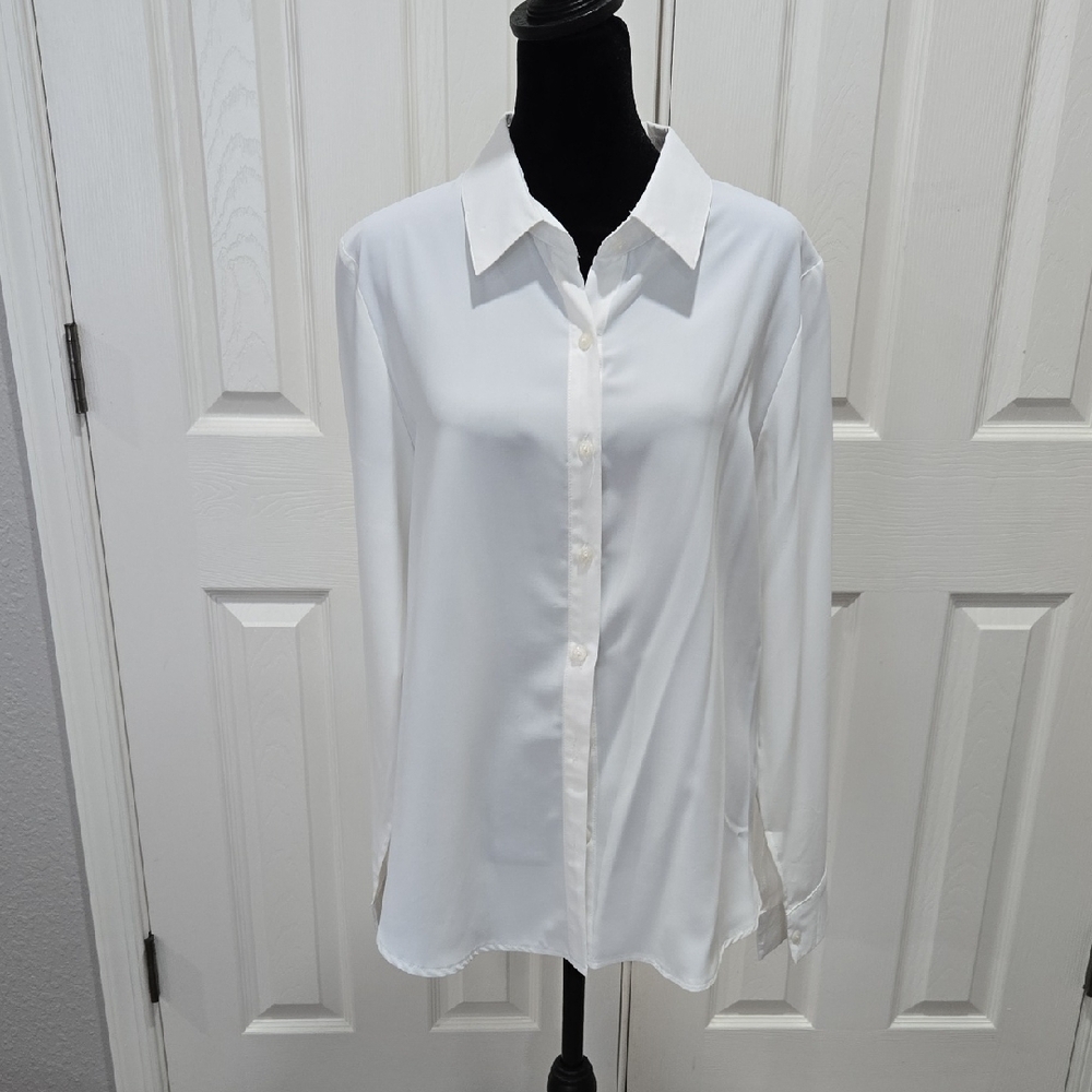 Elegant White Button-Up Blouse